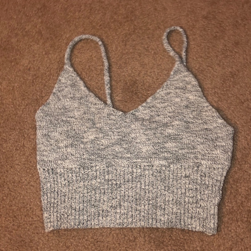 Heather gray crop top
